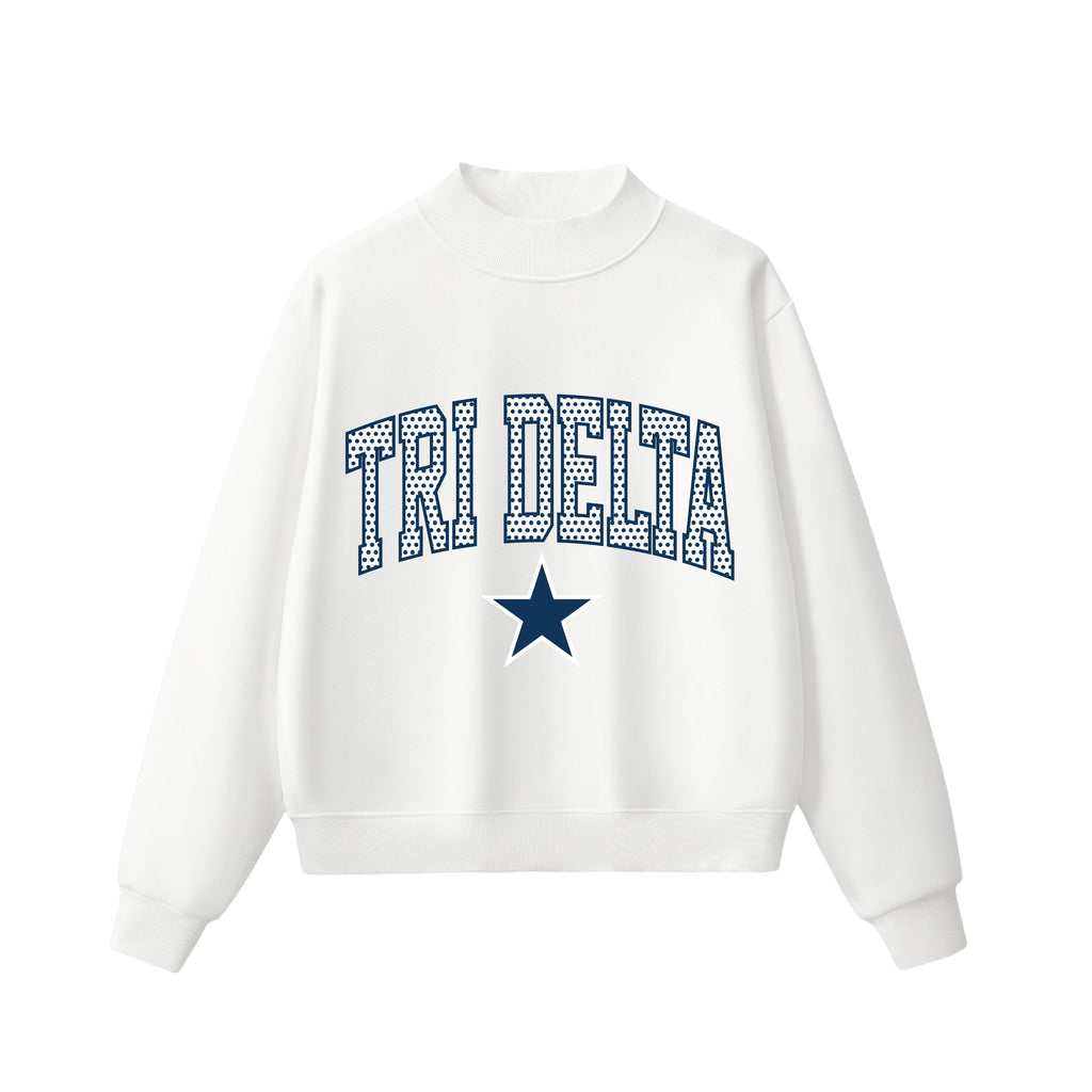 Tri Delta  Polka Dot Mock Neck