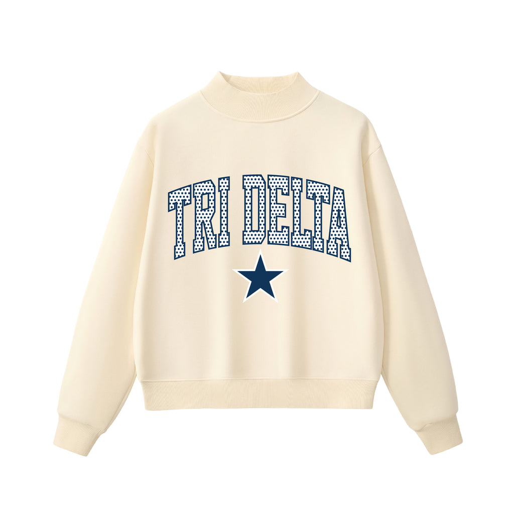 Tri Delta  Polka Dot Mock Neck