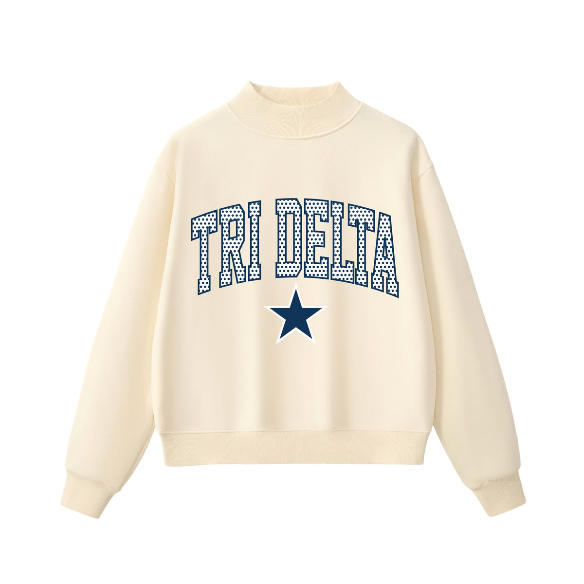 Tri Delta  Polka Dot Mock Neck