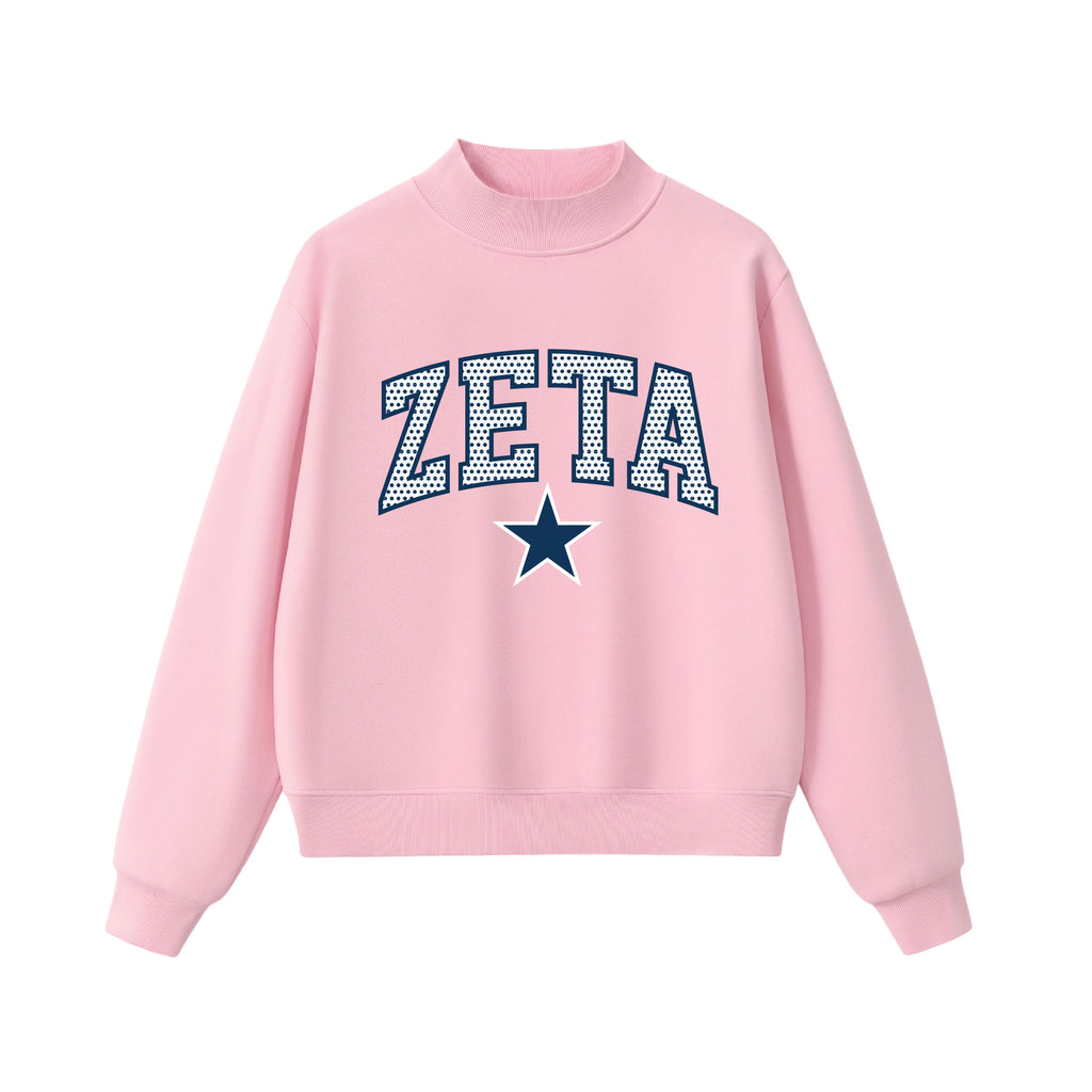 Zeta Polka Dot Mock Neck