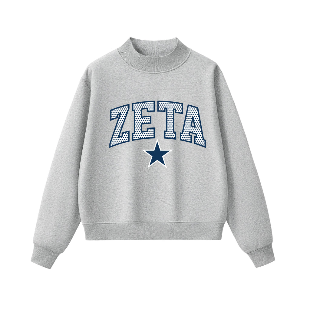 Zeta Polka Dot Mock Neck
