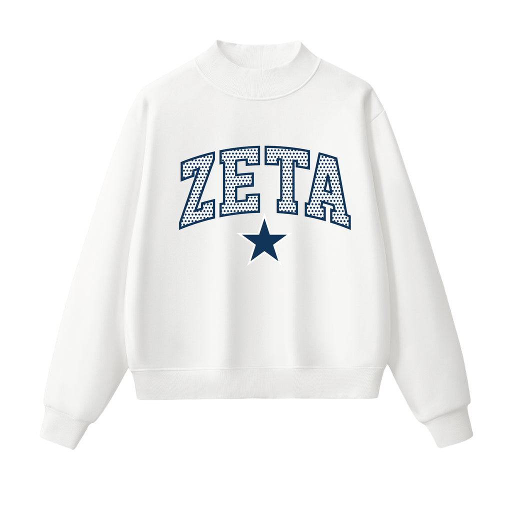 Zeta Polka Dot Mock Neck