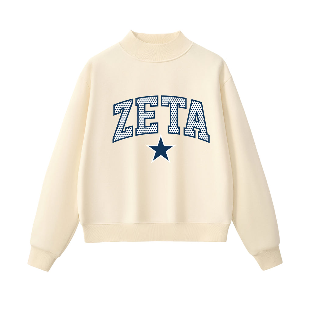 Zeta Polka Dot Mock Neck