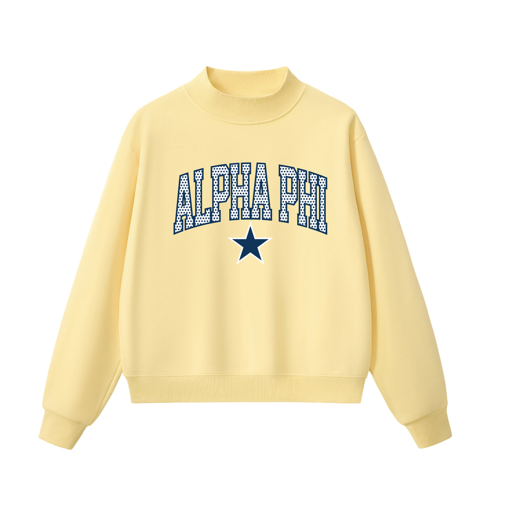 Alpha Phi Polka Dot Mock Neck