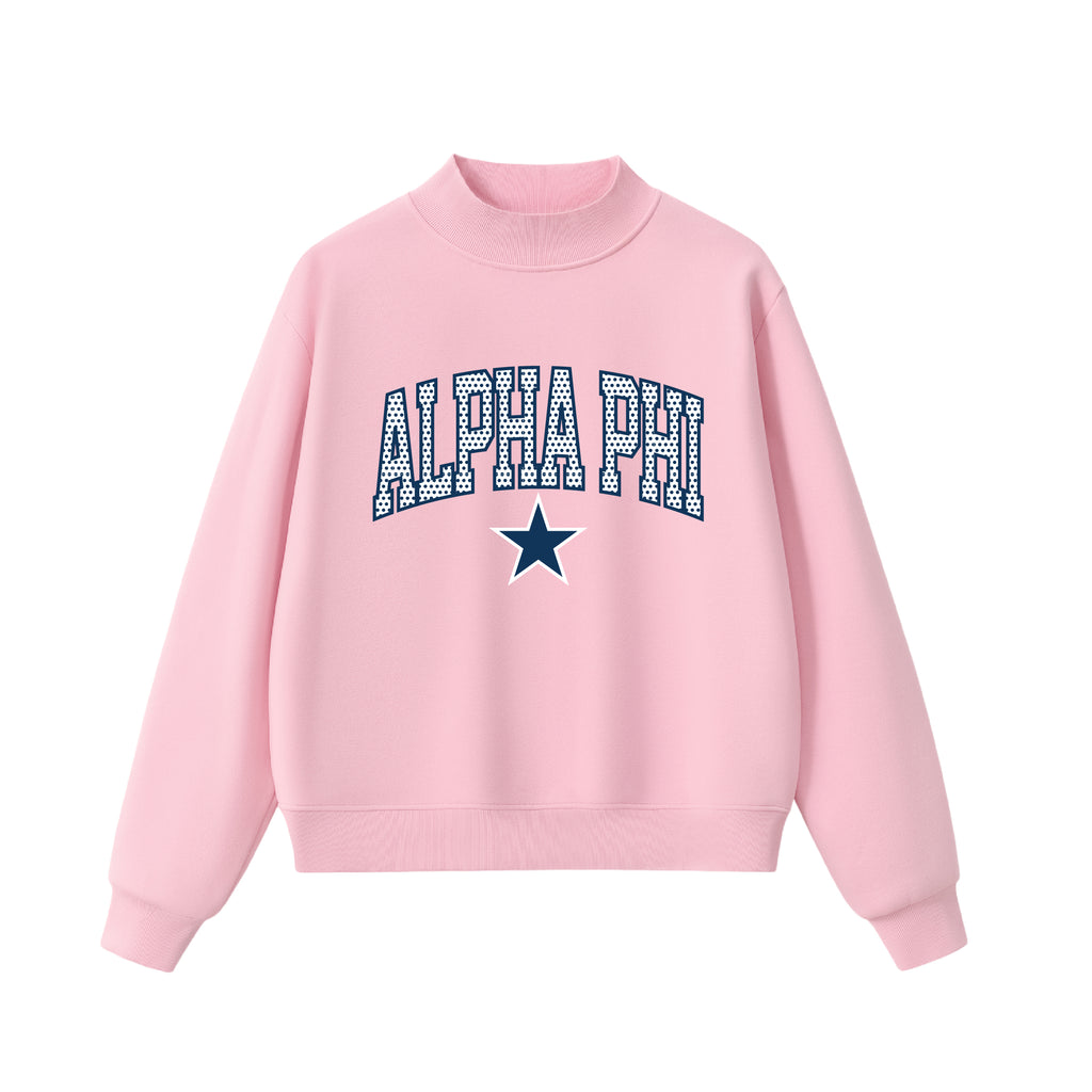 Alpha Phi Polka Dot Mock Neck