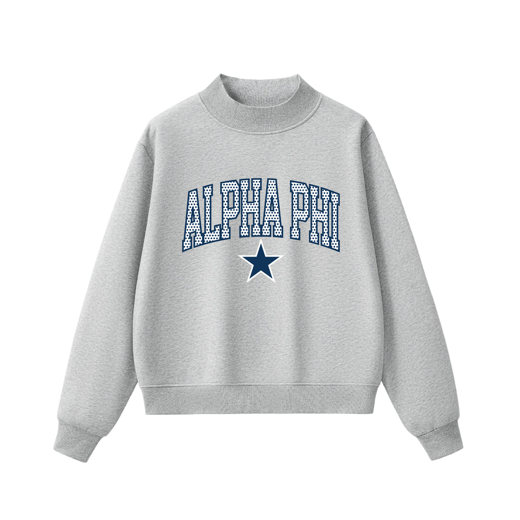 Alpha Phi Polka Dot Mock Neck