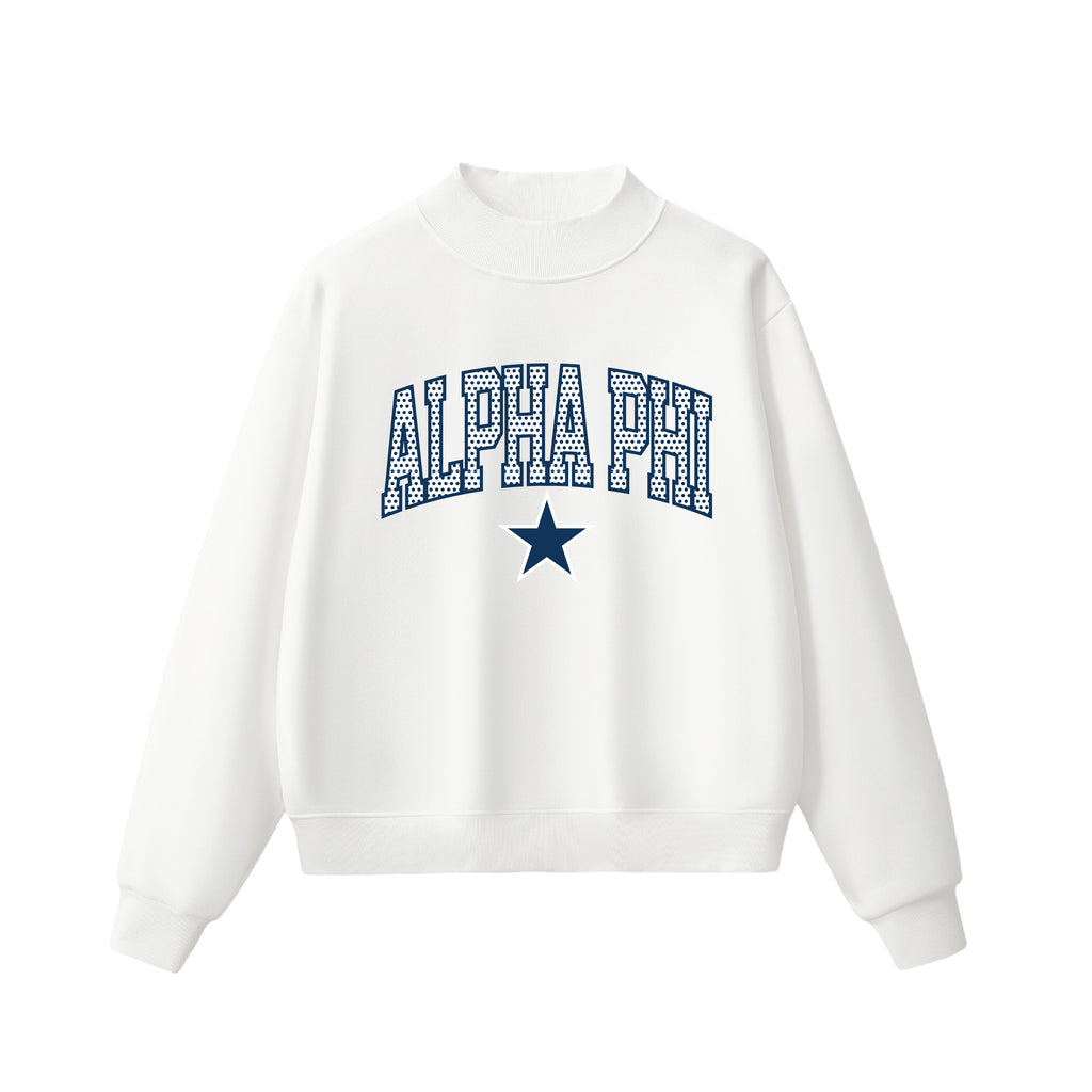 Alpha Phi Polka Dot Mock Neck