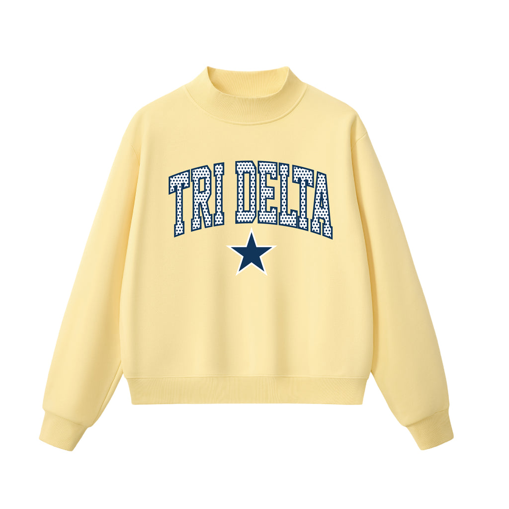 Tri Delta  Polka Dot Mock Neck