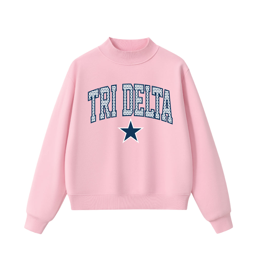 Tri Delta  Polka Dot Mock Neck