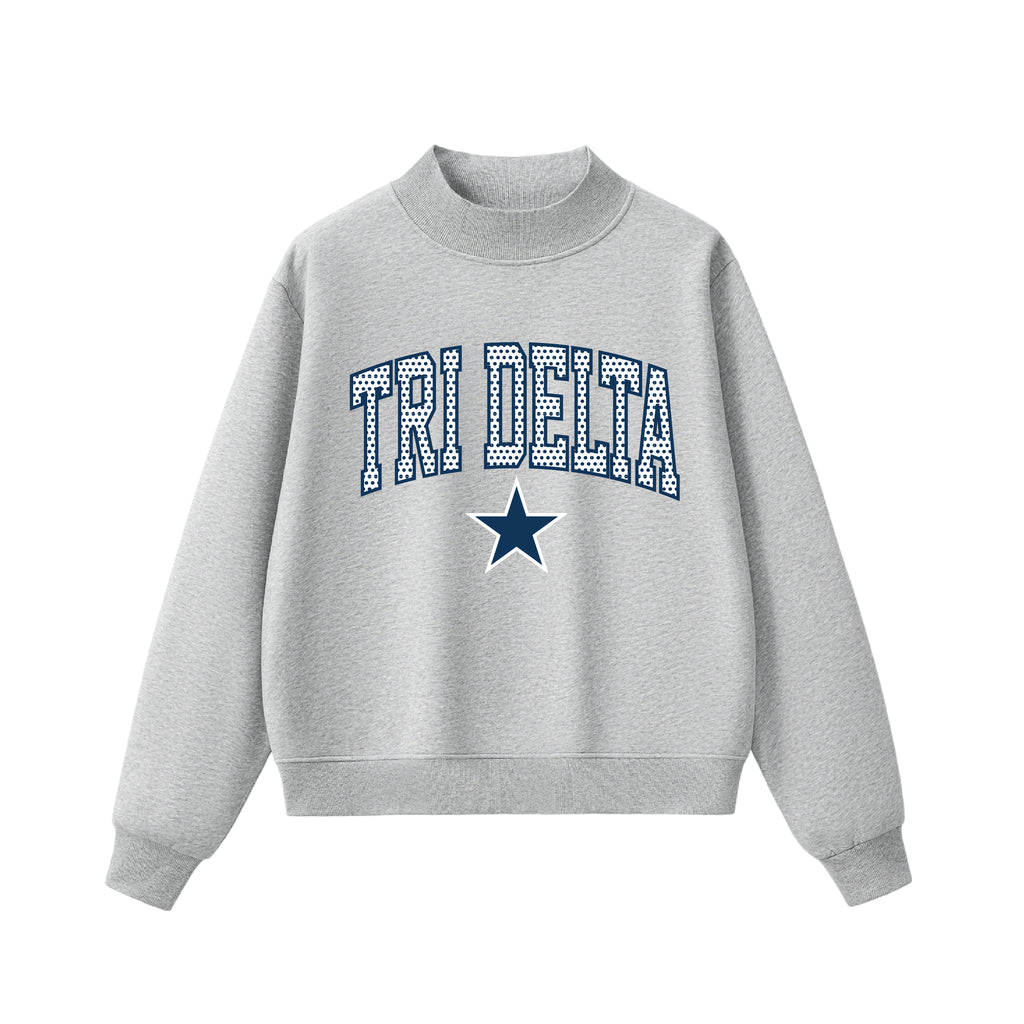 Tri Delta  Polka Dot Mock Neck