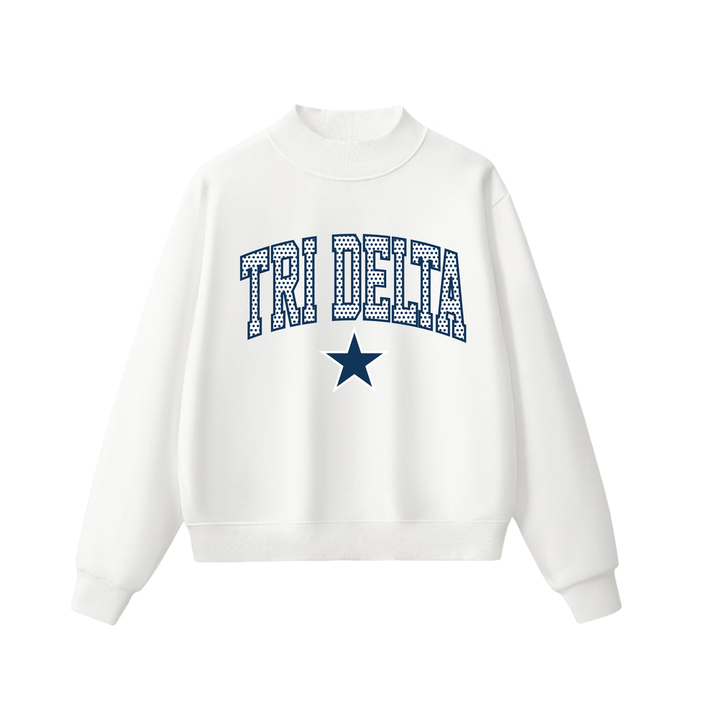 Tri Delta  Polka Dot Mock Neck