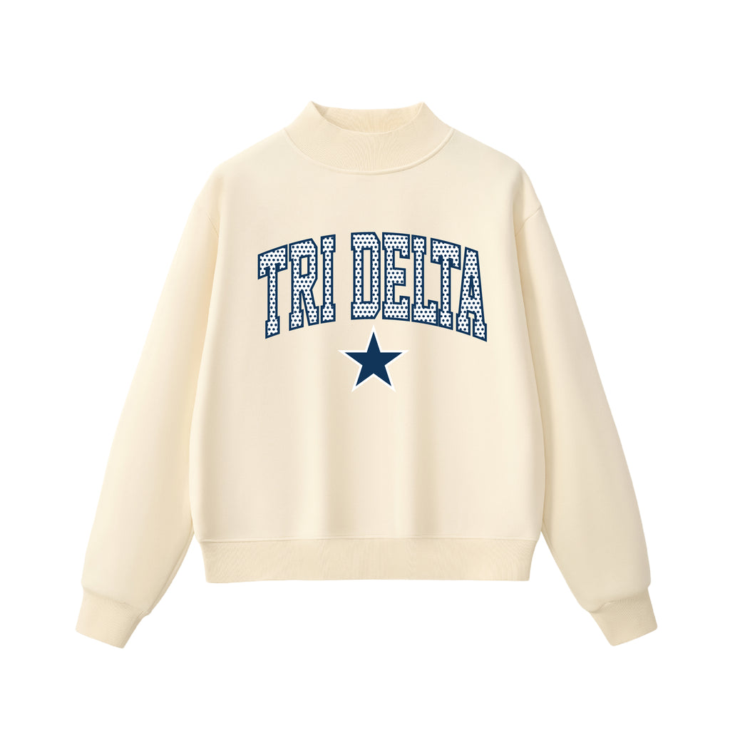 Tri Delta  Polka Dot Mock Neck