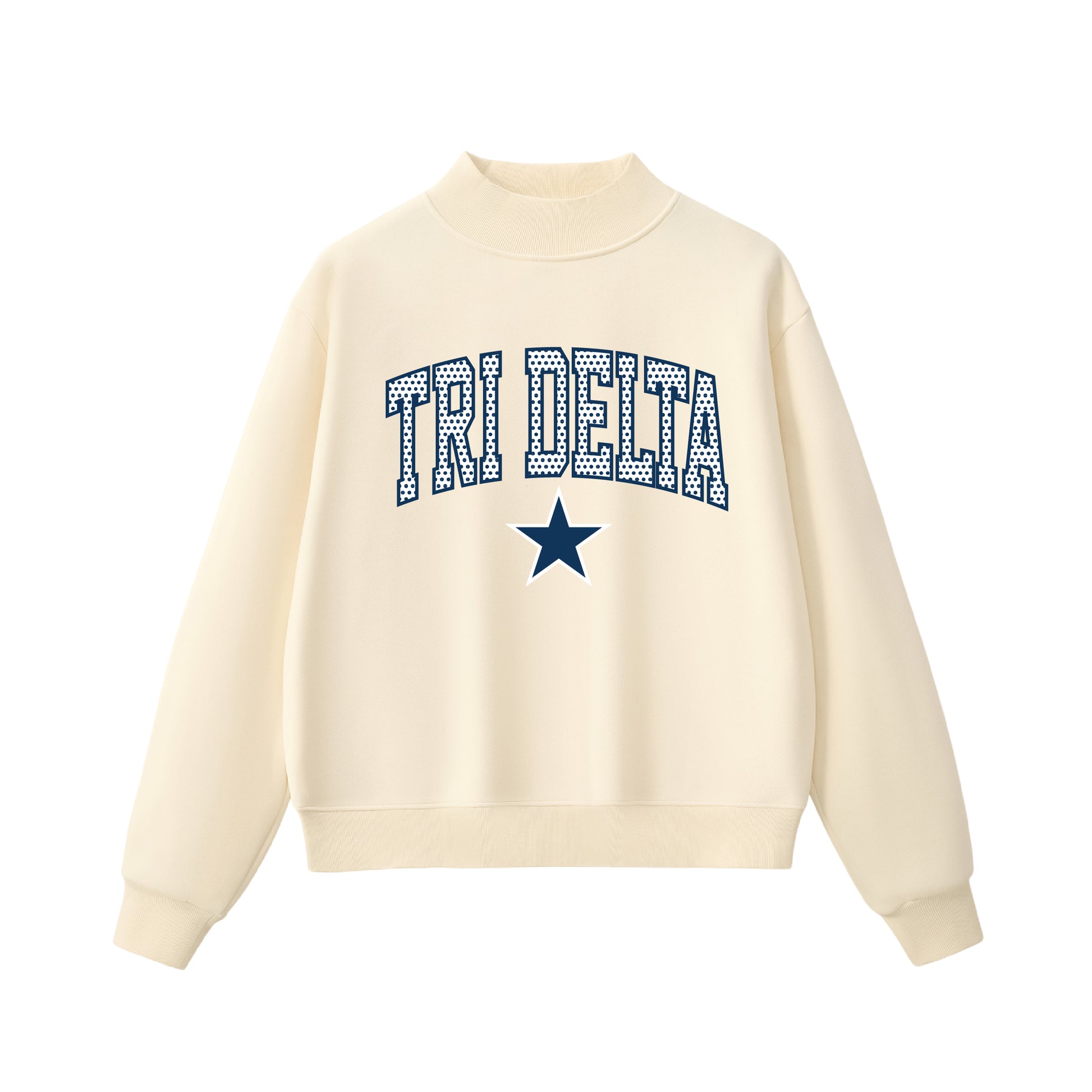 Tri Delta  Polka Dot Mock Neck