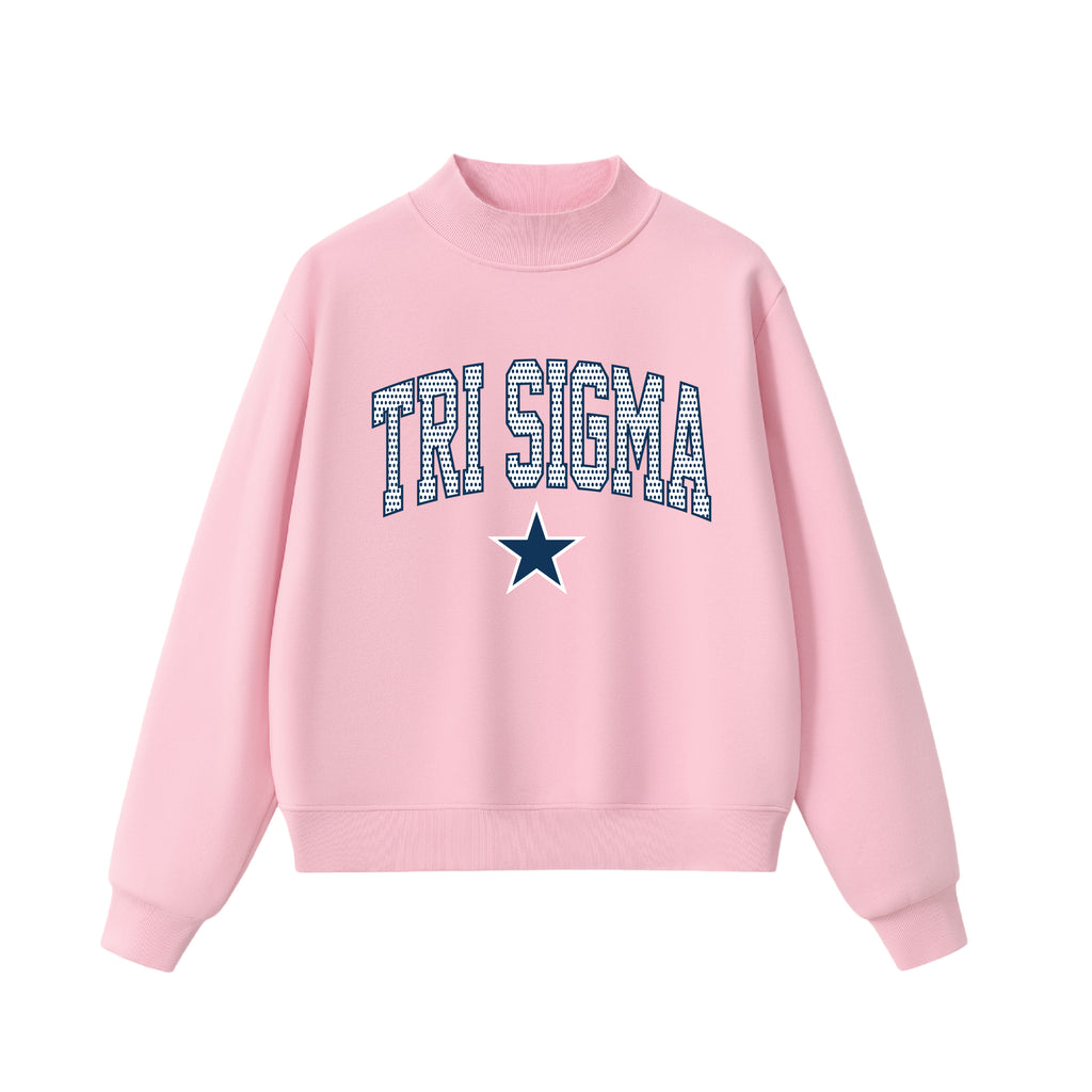 Tri Sigma Polka Dot Mock Neck