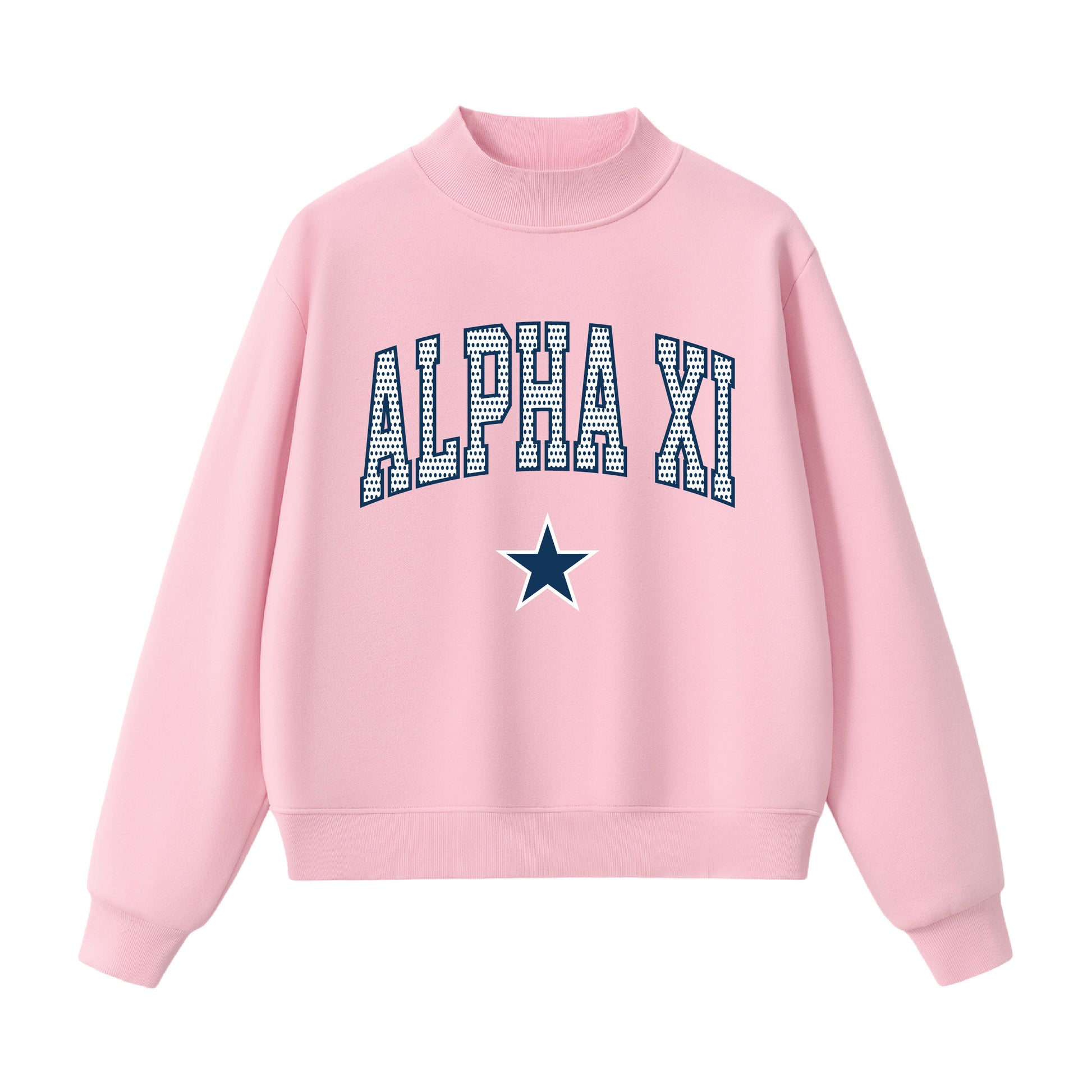 Alpha Xi Polka Dot  Mock Neck