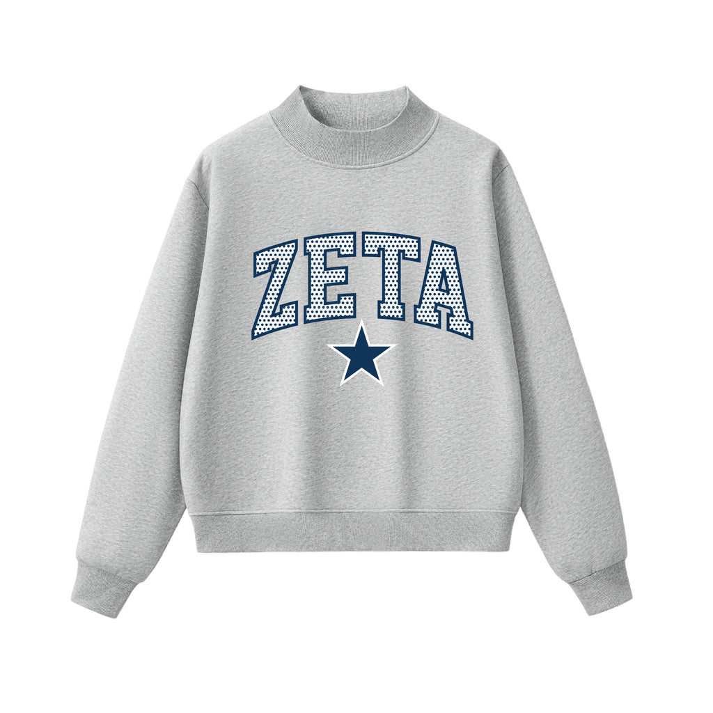 Zeta Polka Dot Mock Neck