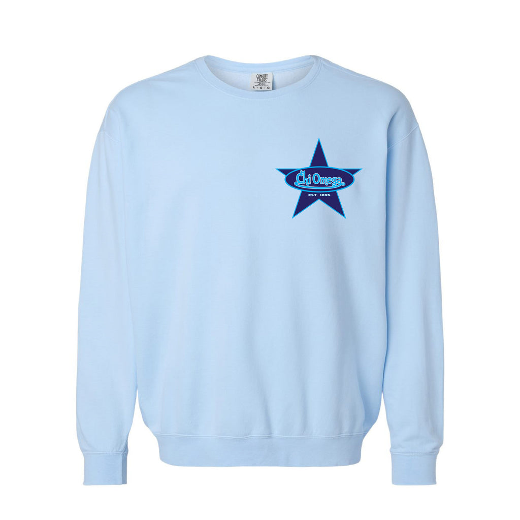 Chi Omega Von Font Fleece Crew