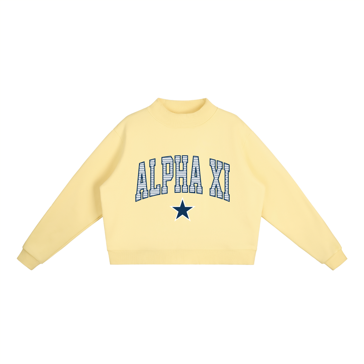 Alpha Xi Polka Dot  Mock Neck