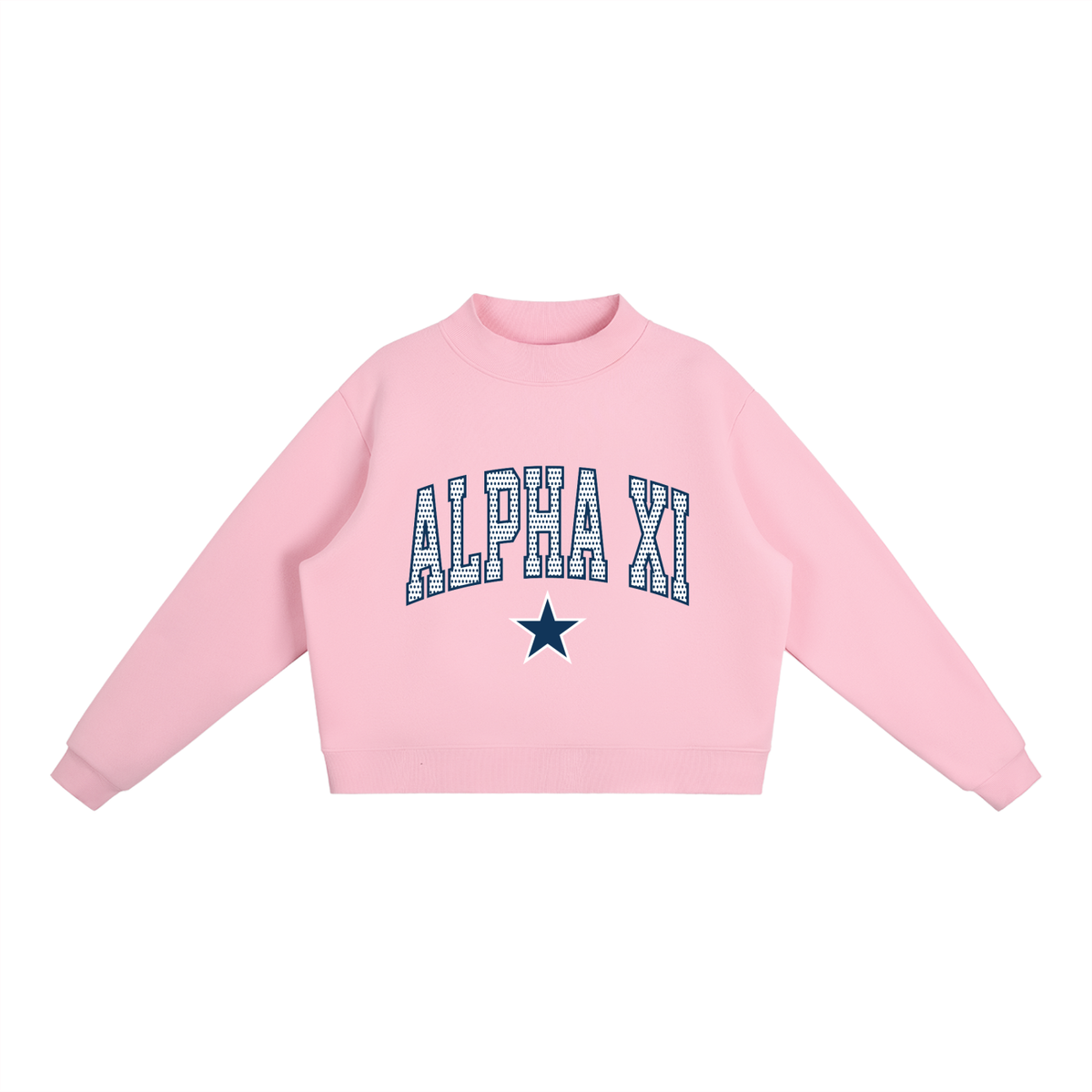 Alpha Xi Polka Dot  Mock Neck