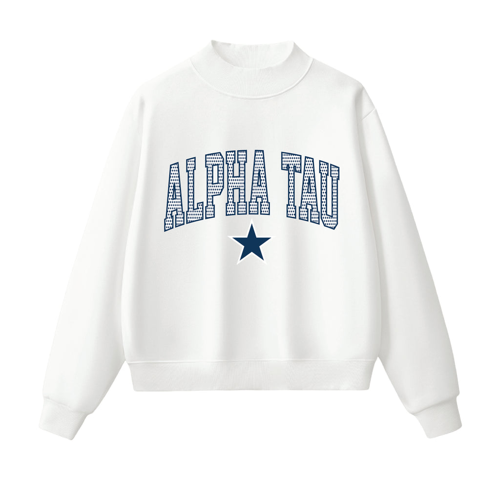 Alpha Sigma Tau Polks Dot Mock Neck