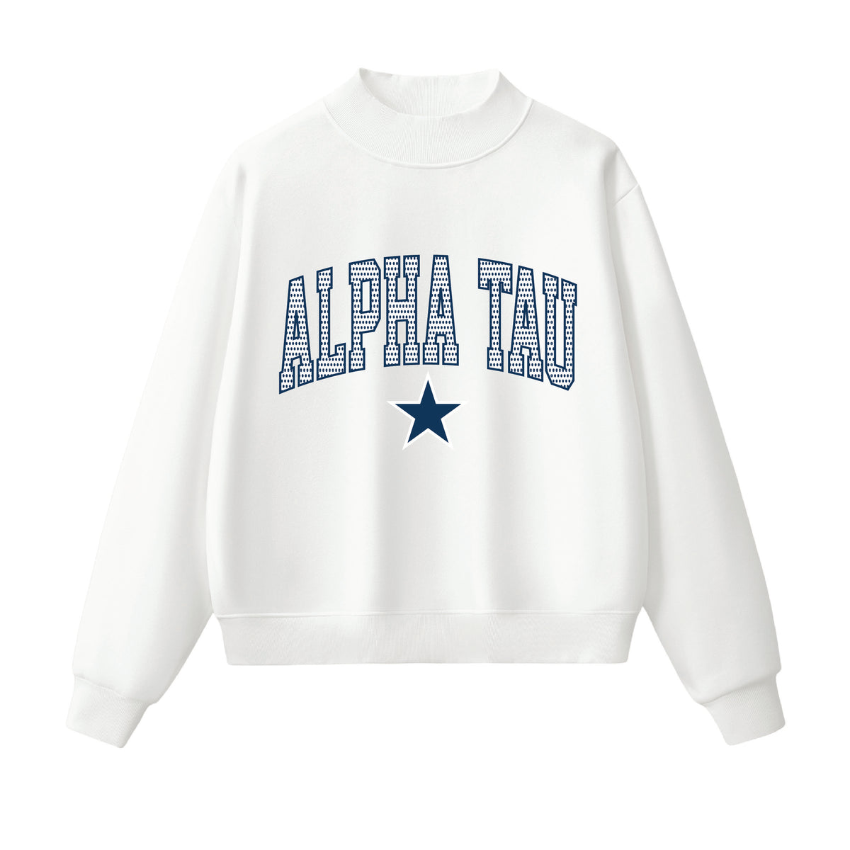 Alpha Sigma Tau Polks Dot Mock Neck
