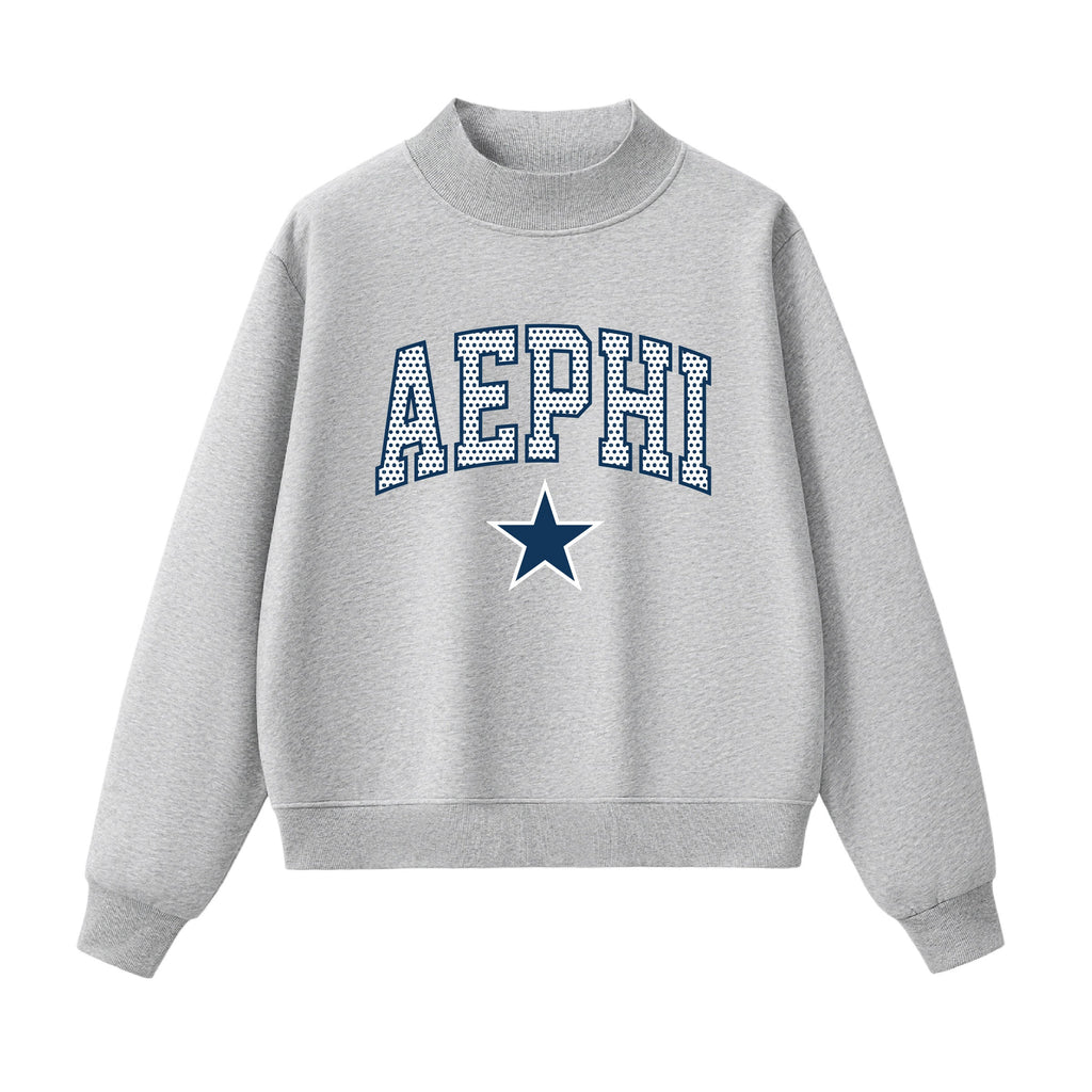 AE Phi Polka Dot Mock Neck
