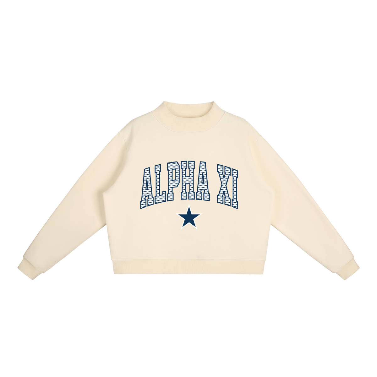 Alpha Xi Polka Dot  Mock Neck