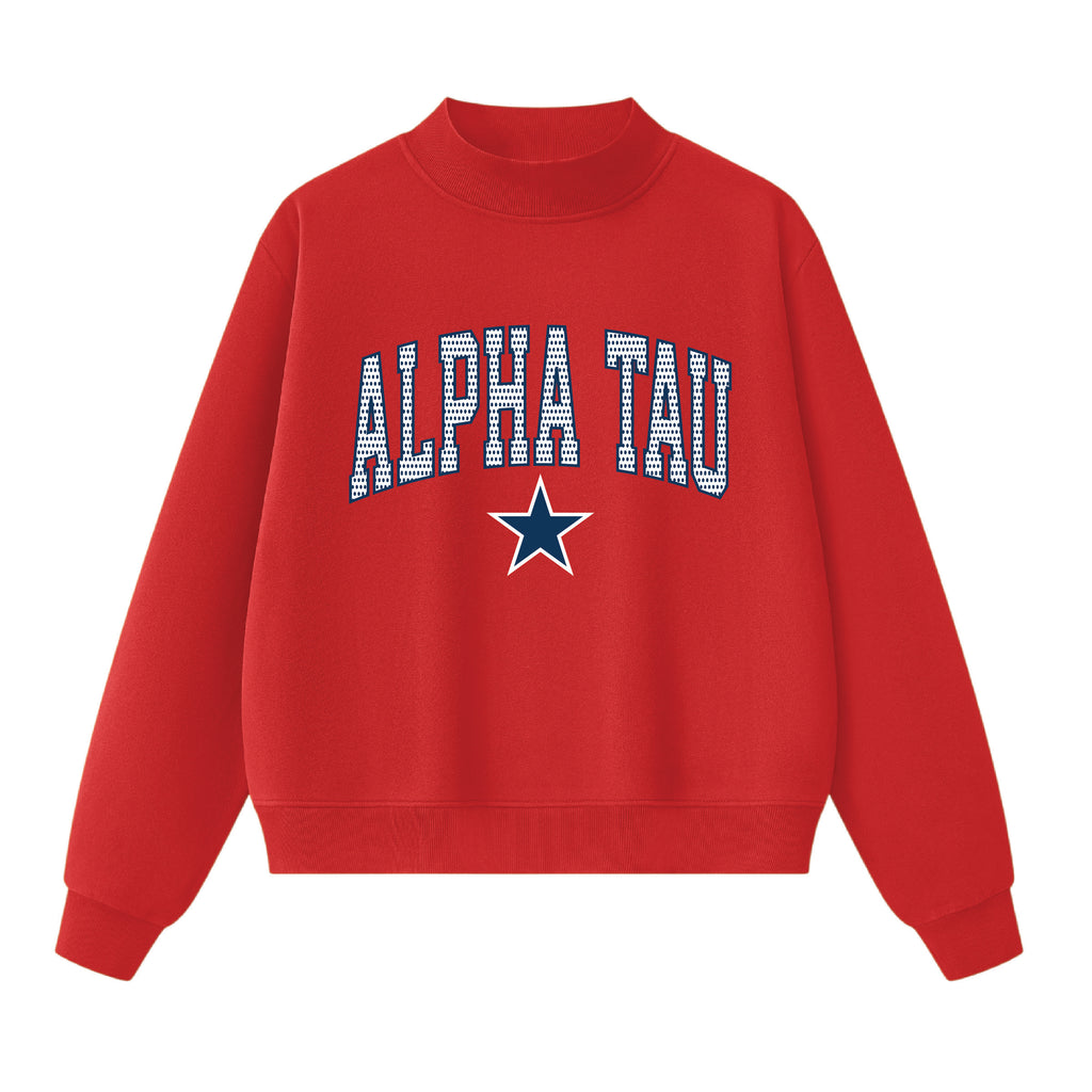 Alpha Sigma Tau Polks Dot Mock Neck