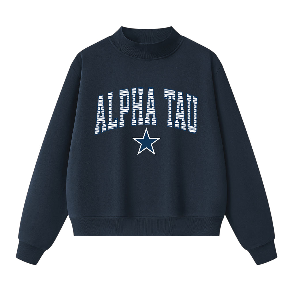 Alpha Sigma Tau Polks Dot Mock Neck