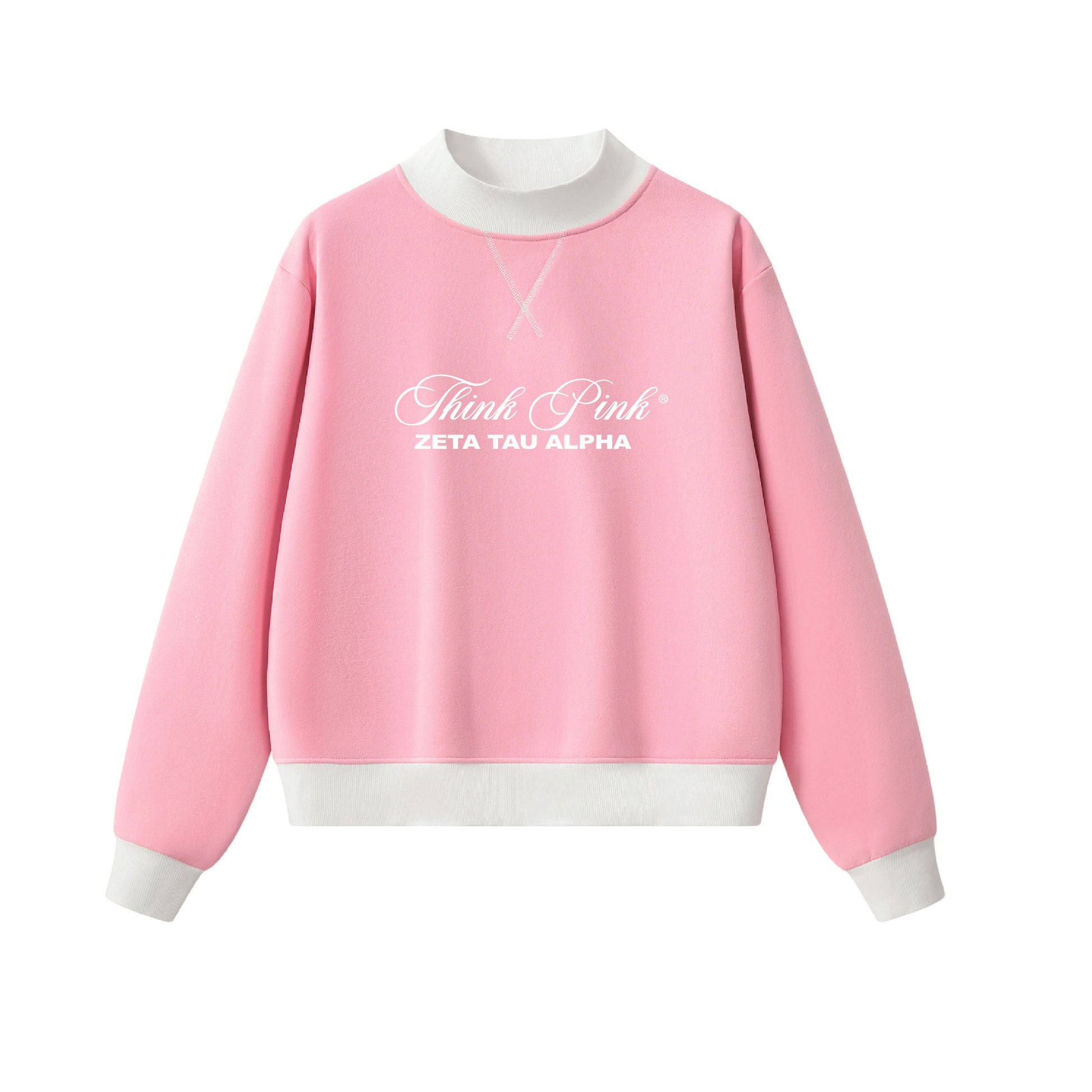 Think Pink Mock Neck